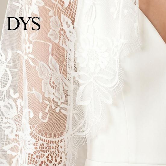 Elegant Lace Edge Veil High-Density Mesh Crisp Shape Bridal Head Accessory with Exquisite Binding Floral Edges Retro Look for Weddings Halloween