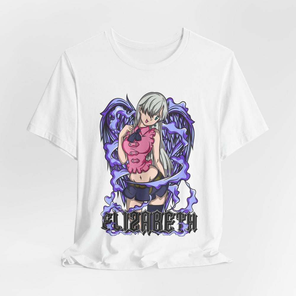 Custom Seven Deadly Sins Elizabeth Gothic Angel Wings Anime Graphic Tee S