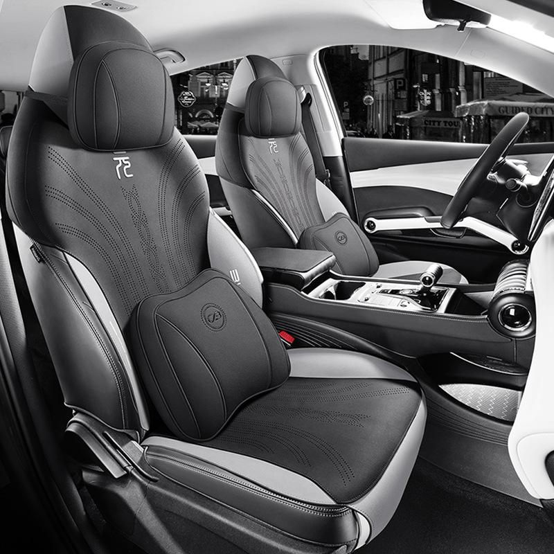 BYD Yuan PLUS Perforated Suede Car Seat Cushion - Universal, Tie-Free, All-Season Saddle Pad.