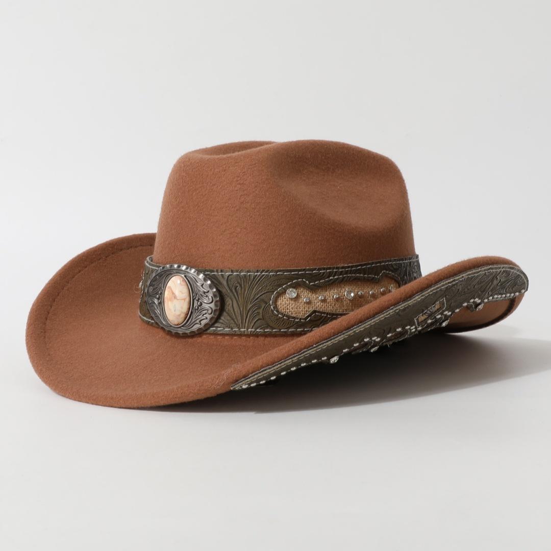 

Solid color high-quality woolen hat, ethnic Tibetan style, versatile for men and women, suitable for travel, sun protection, western fashion