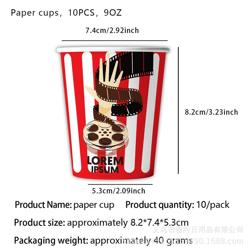 Movie Themed Party Supplies Movie Party Decoration Banner Pull Flag Arrangement Tableware Paper Plates Paper Cups Paper Towels
