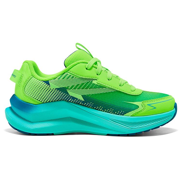 Skechers Kids Synthetic Leather Trendy Comfortable Cool Outdoor Student Durable Non-Slip Low-Top Running Shoes Kids sneaker Blue Green 404023L-LIME