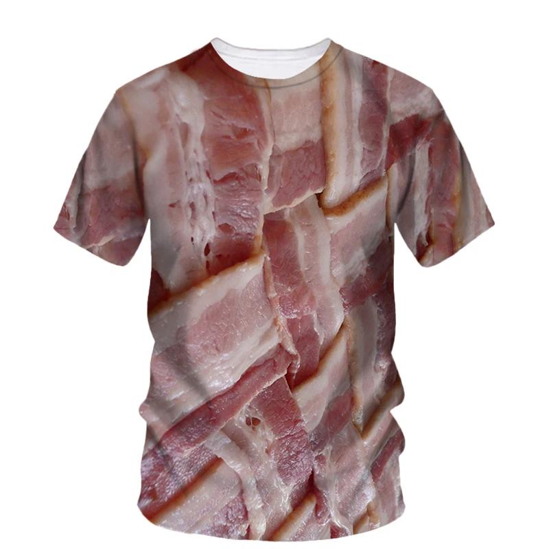 

Смішна футболка зі свининою та м’ясом із 3d-принтом. Чоловіча модна літня велика футболка. Вуличні повсякденні мішкуваті топи. Футболки. M