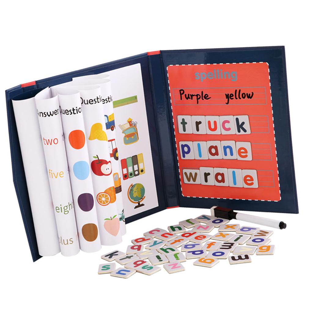 Joc Magnetic de Citire a Cuvintelor și Ortografie Educativ Învățare Timpurie Litere Magnetice Alfabet Ștergibile