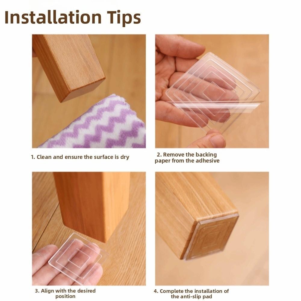 4Pcs Self Adhesive Silent Table Foot Mat Transparent Sofa Chair Foot Fixed Pads  Sofa Corner
