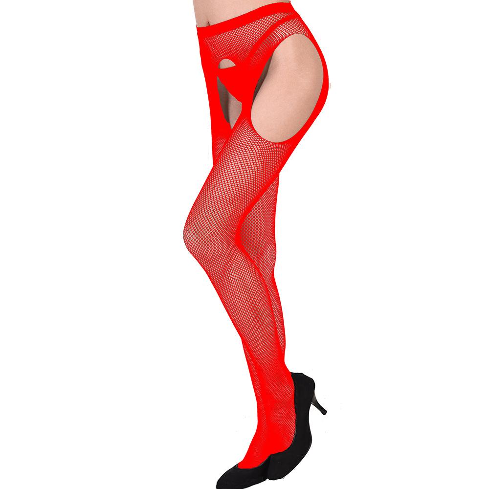 Four-sided open sex stockings, sexy hollowed-out women's fun free small mesh mesh stockings pantyhose