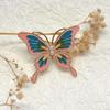Elegant Retro Butterfly Brooch with Pearl Accent