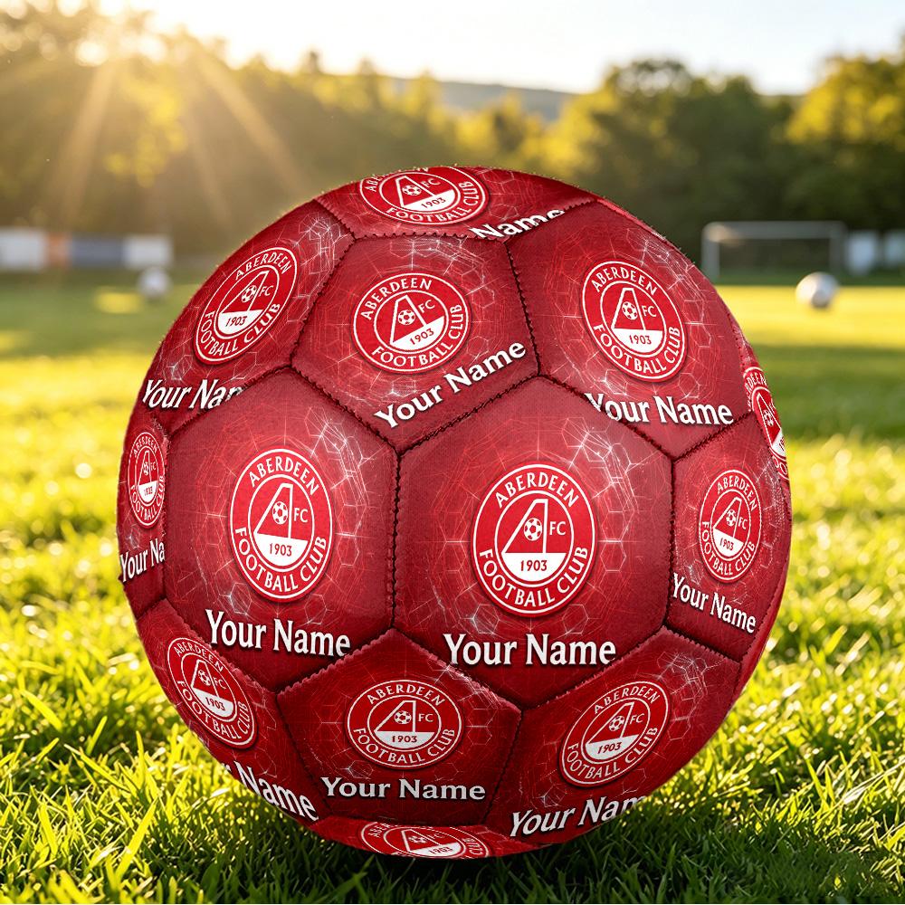 Personalized Size 5 Football Aberdeen FC Pattern Outdoor Game Sports Ball Gift