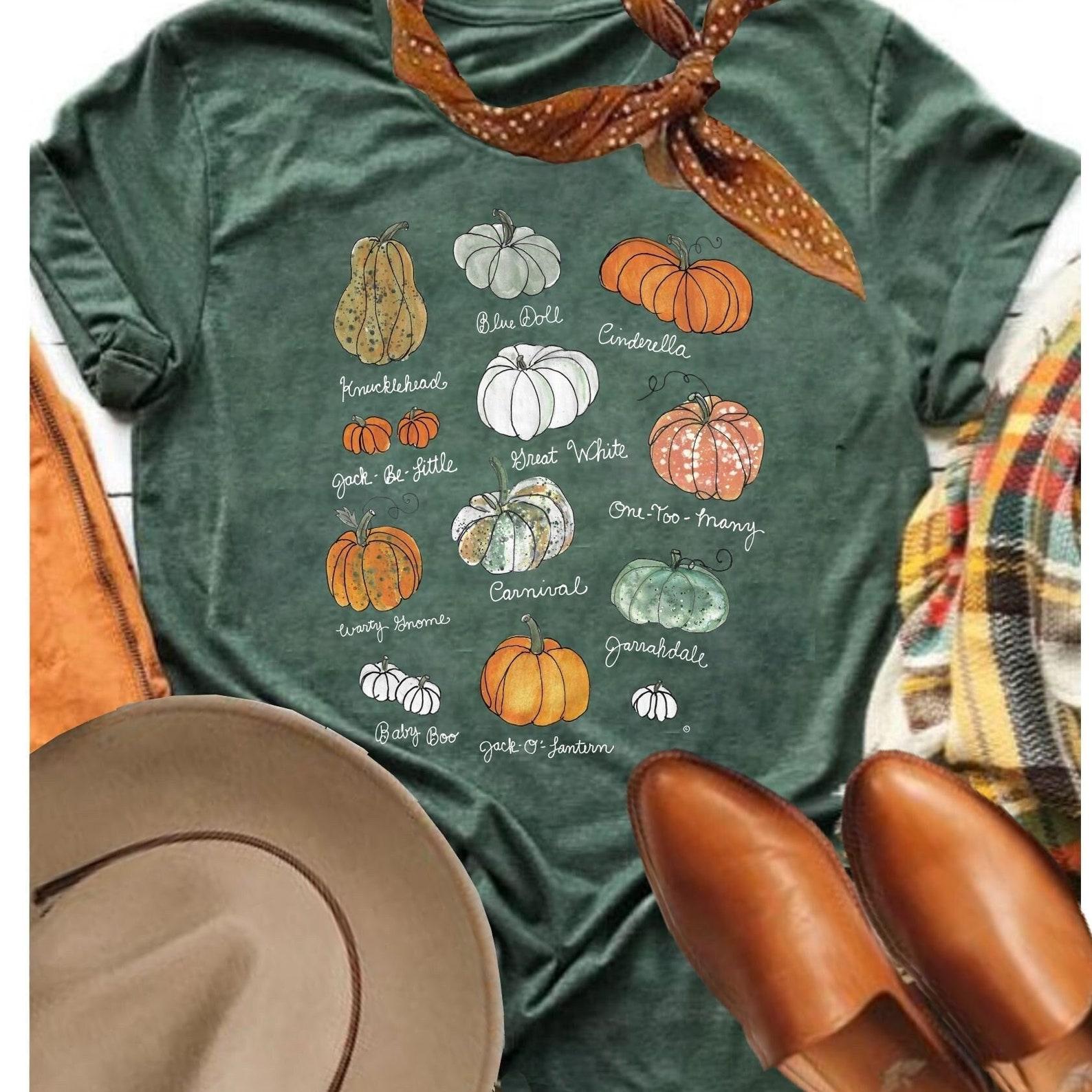 Pumpkin Patch Graphic Tee: Unisex Cotton Fall Shirt S