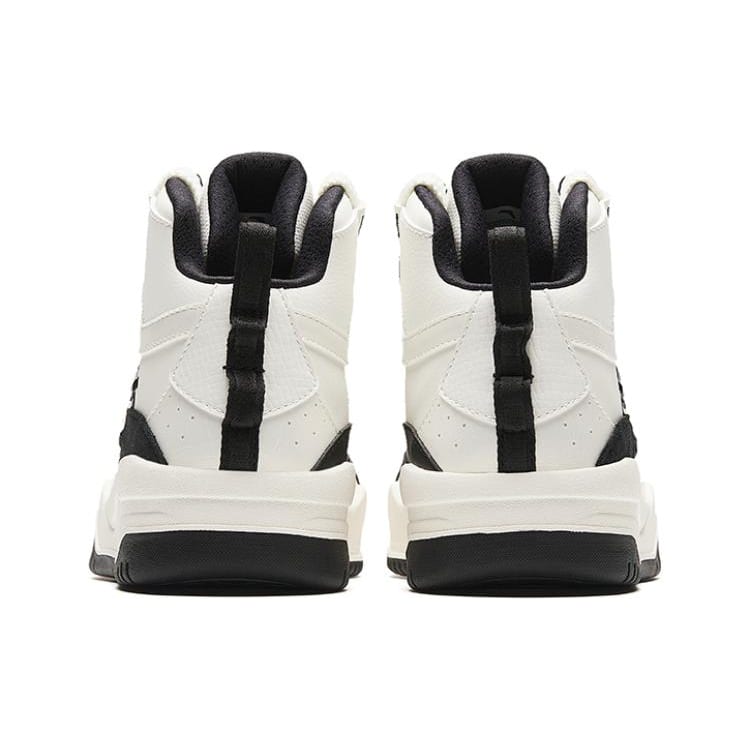 Anta Wave Shoe Comfortable Slip Resistant Lightweight Non slip Lightweight Mid top Skateboard Shoes Women's Black White 922348088-2