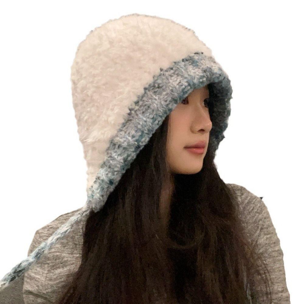 Foldable Long Band Plush Hat Warm Fisherman Cap High quality Knit Cap  Winter