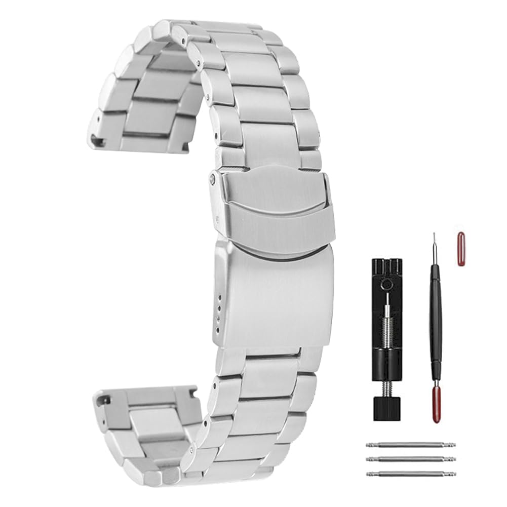 Sibehill Replacement Stainless Steel Watch Band for Luminox 22mm and 23mm Watches with Adjustment Tool