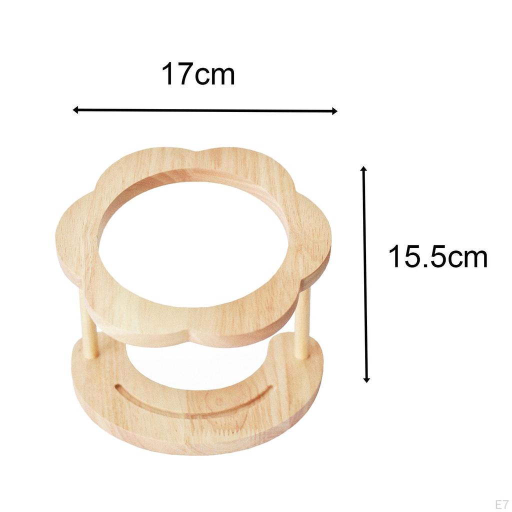 Elevated Cat Small Stand Leak Wooden Feeder. High Indoor Bowl Holder