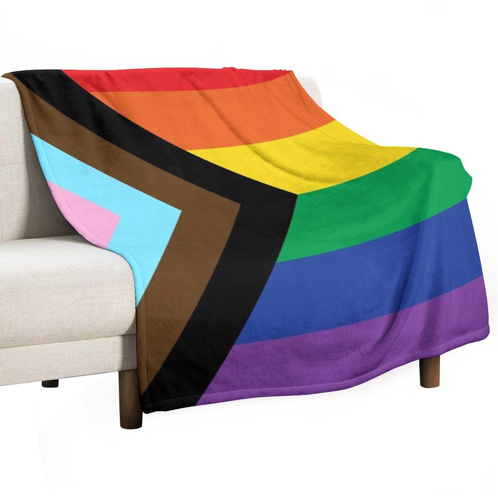 

Progress Pride Throw Blanket Beautifuls Plaid Nap christmas gifts Blankets 30x40in
