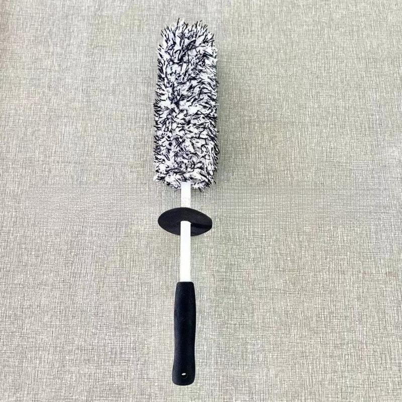 1pc Black & Blue Ultra-Fine Fiber Car Wheel Brush, Tire Rim Cleaning Brush, Car Wheel Cleaner, Non-Electrified