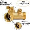 Hageslange Y-kobling med 2 ventiler Slangetilkobling Adapter Hageslange
