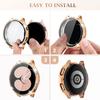 LUJING Glass+Case for Samsung Galaxy Watch 4 44mm 40mm Accessories Bling Diamond PC Bumper Shell +Screen Protector Galaxy Watch4 Cover
