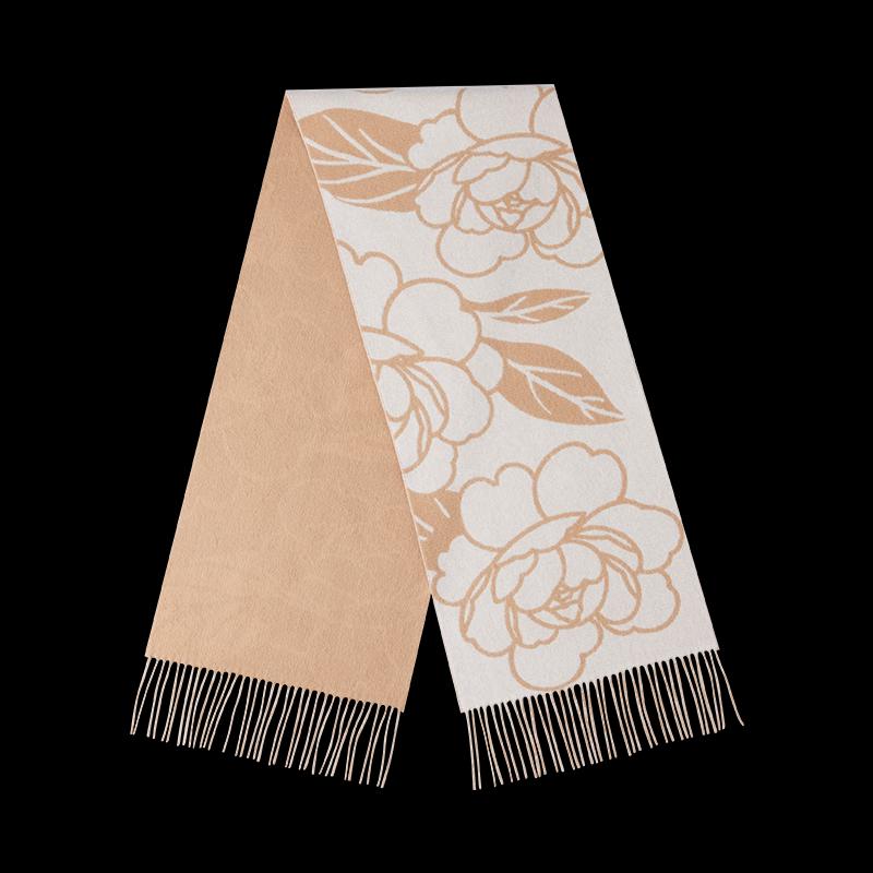 Hengyuanxiang Women's 100% Wool Jacquard Scarf Shawl