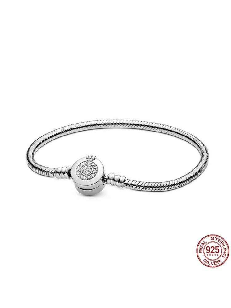 

New Heart Bracelet Women DIY Snake Bone Chain Fit Charm Heart Love Fine Jewelry Simple Daily Wear Bracelet 16cm коричневый