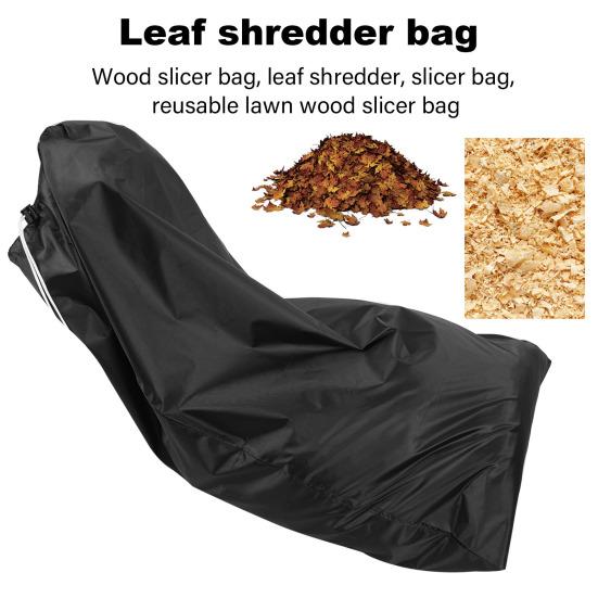 Wood Chipper Bag Thicken Fabric Wood Chip Collection Bag with Drawstring Double Rope Clip Large Capacity Reusable Sawdust