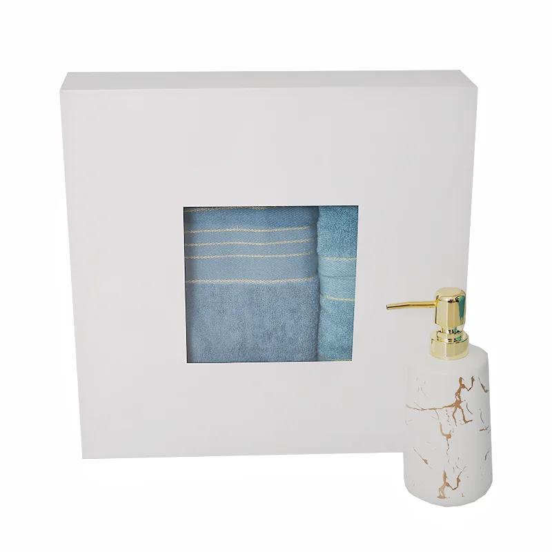 3-teiliges Badetuch-Set aus reiner Baumwolle, weiches, saugfähiges Handtuch-Set für Erwachsene, Geschenkbox, großes Strandtuch, Badezimmerhandtuch