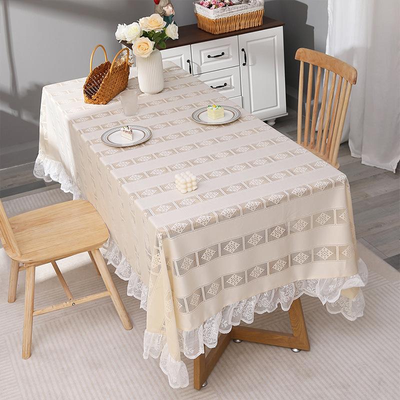 Ins Wind Cotton And Linen Tablecloth Amazon Ethnic Style Lace Lace Table Cloth Internet Celebrity Background Decorative Tablecloth