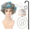 Halloween Grandma Costume Set Old Lady and Granny Glasses Props for Kid Girl F0S4