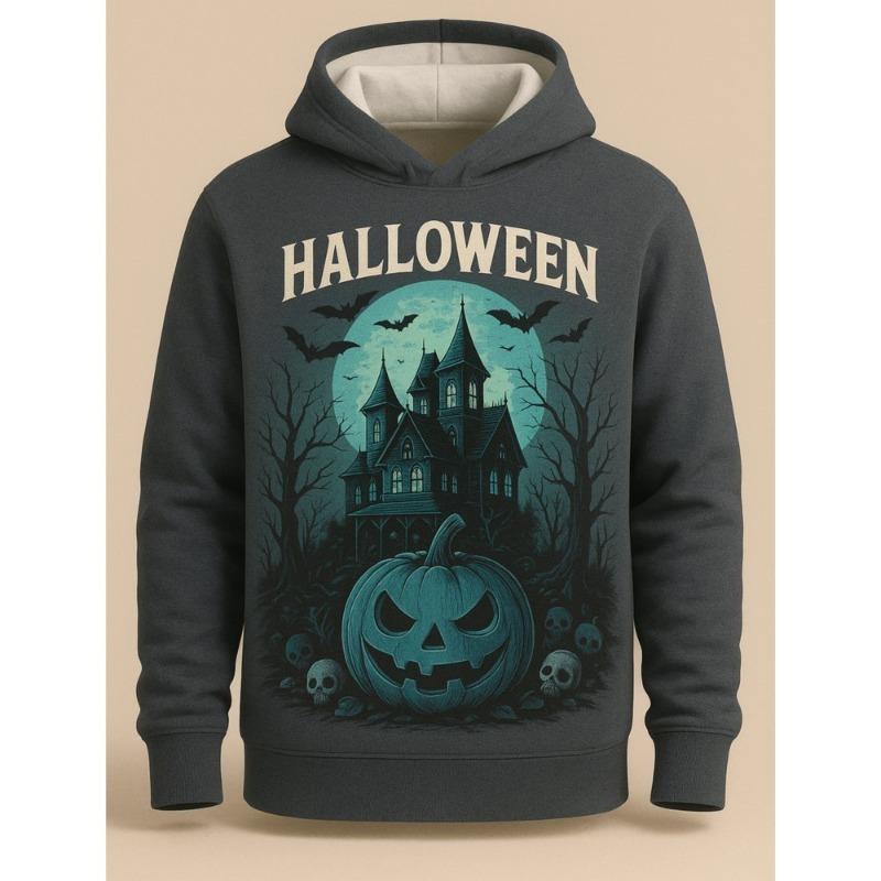 New Trendy 3D Adult Hoodie With A Novel Halloween Pumpkin Pattern Print And Pocket For Daily Wear, Long Sleeved Hoodie