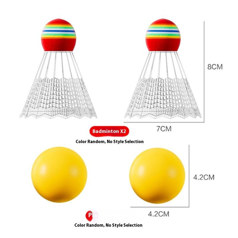 1 Setlightweight Children Tennis Badminton Tennis Racquets Kids Badminton Rackets Kit Parent Child Interactive Toys For Children