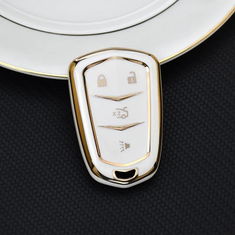 Tpu Car Remote Key Case Cover For Cadillac Ats-L Xts Xt5 Xt4 Xt6 Cts Ct6 Ats 28T Srx Elr Esv Escalade Shell Fob Auto Accessories