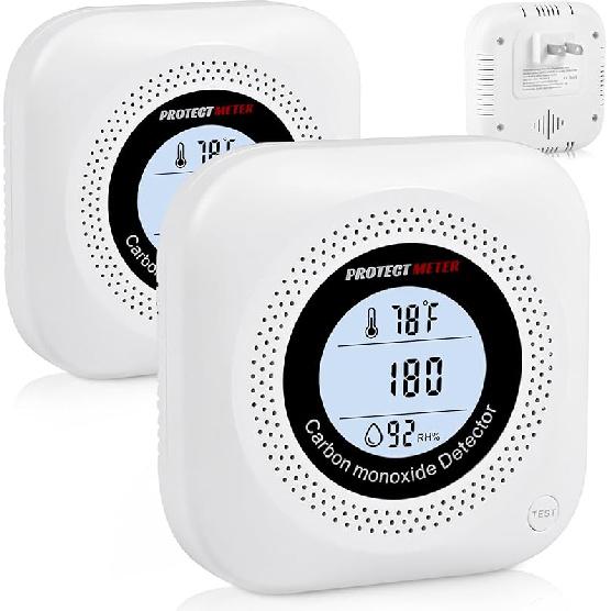 Carbon Monoxide Detectors, Temperature & Humidity Monitor (3-in-1) – Portable Carbon Monoxide detectors Plug in for Travel, CO Detector for Home, 1Pack