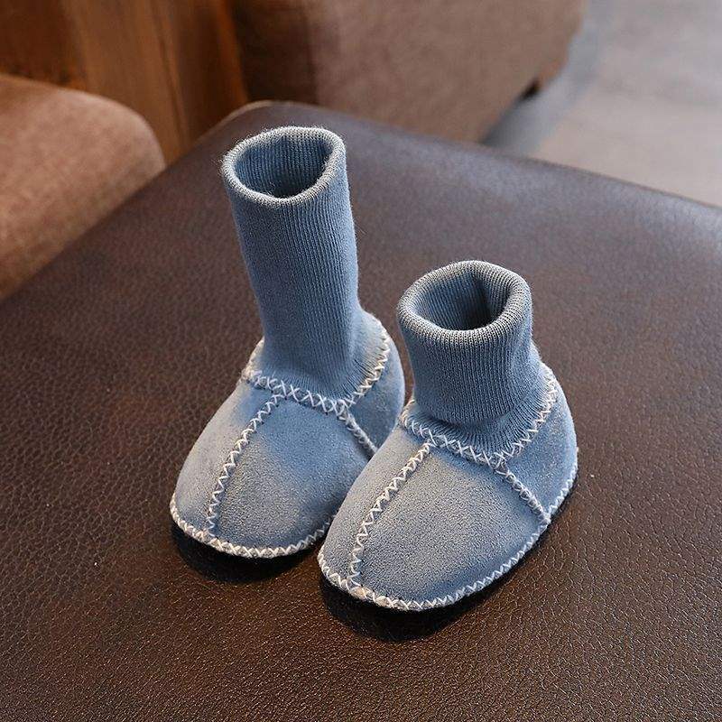 Winter Soft-soled Newborn Baby Cotton Shoes 0-6 Months Thickened Baby Anti-drop Socks Shoes Keep Warm and Do Not Lose Fluff Shoes