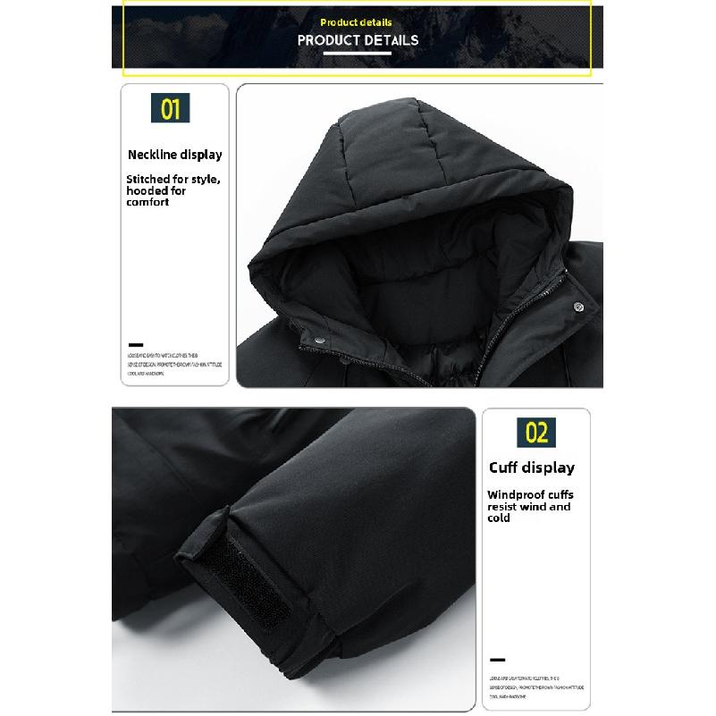 Men's New Winter Thickened Warm Outdoor Casual Hooded Cotton Jacket Korean Style Trendy Cotton Coat