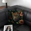 Uropean Fashion Leopard Cushion Cover Natural Linen Organic Fabric Double-Sided Printing Sofa Home Decor Gift Pillow Case