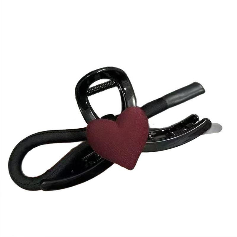 

1 шт. Новая высококачественная красная ткань в виде персикового сердца, атласный бант, губчатый зажим-краб в форме восьмерки, зажим-краб в виде акульего зуба, женский зажим для волос