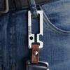 Titaniums Alloy Keychains Clip Waist Hanging Keychain Buckles  with Bottle Opener Screwdriver Outdoor Tool Key Holder