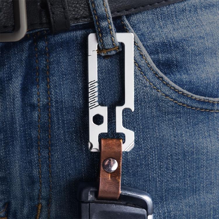 Titaniums Alloy Keychains Clip Waist Hanging Keychain Buckles with Bottle Opener Screwdriver Outdoor Tool Key Holder