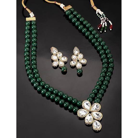 Crystal Faux Pearl Kundan Jewellery Gift Set for Women Girls
