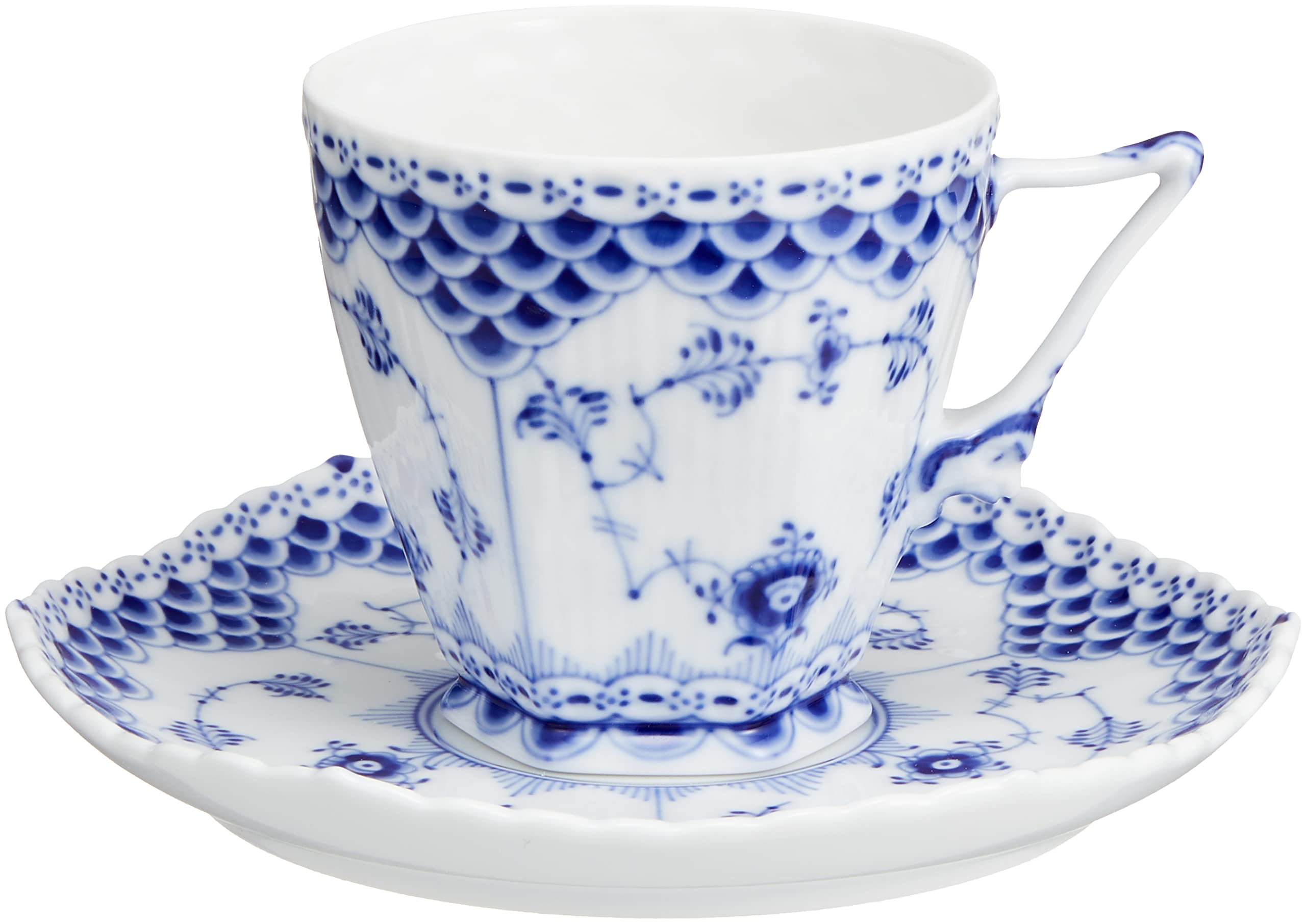 

Блюдце для кавової чашки Royal Copenhagen Blue Fluted Full Lace 140 мл 1017226 [Звичайний продукт] & білий