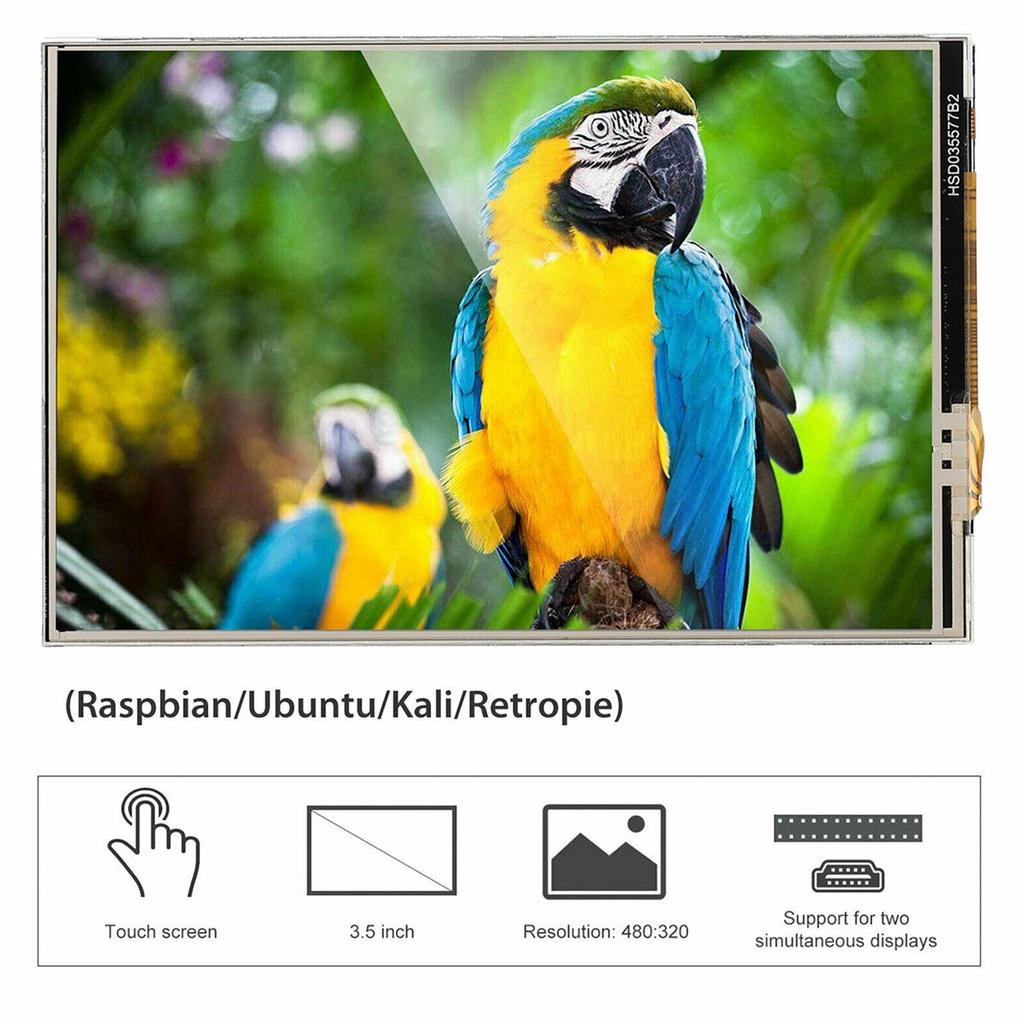 3.5 inches LCD Display HDMI-compatible Input Monitor Kits for Raspberry Pi 4 B New LCD Touch Screen & ABS Case & Touch Pen
