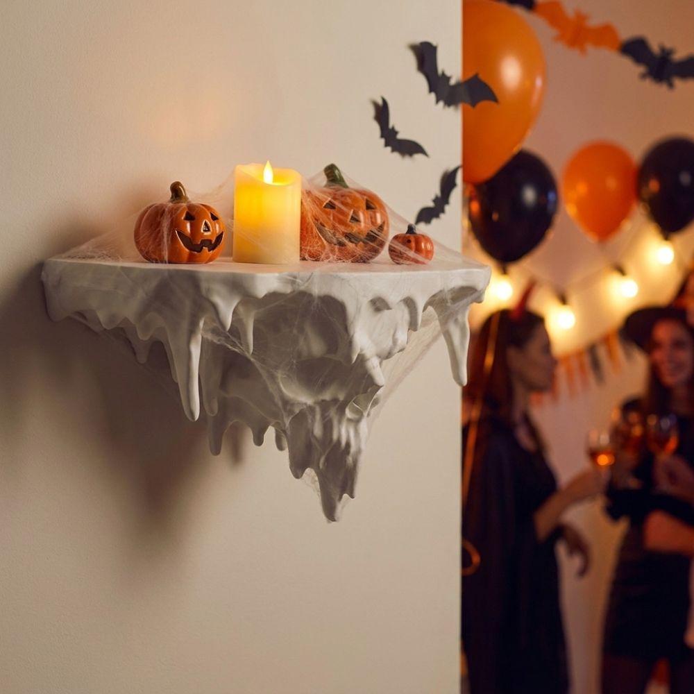 3D Printed Icicle Skull Melting Wall Shelf Dark Gothic Wall-Mounted Display Stand Bedroom