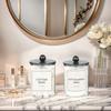 2/3/4 Pack Bathroom Storage Canisters Qtip Holder Dispenser with Lids - 10 Oz Clear Plastic Apothecary Jar for Vanity Makeup
