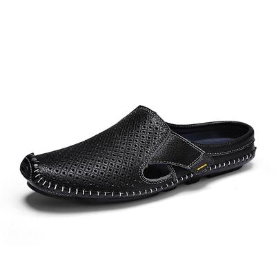 Men Half Loafers Mens Slip On Shoes Men Casual Genuine Leather Breathable Driving Slippers Brand Men's Shoes Moccasins For Man
