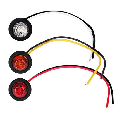 1 adet 24V 3LED 3/4" Yuvarlak Treyler Yan İşaret Lambaları Sarı Beyaz Kırmızı Kamyonlar İçin Park Lambaları Kamyon Sinyal Lambası