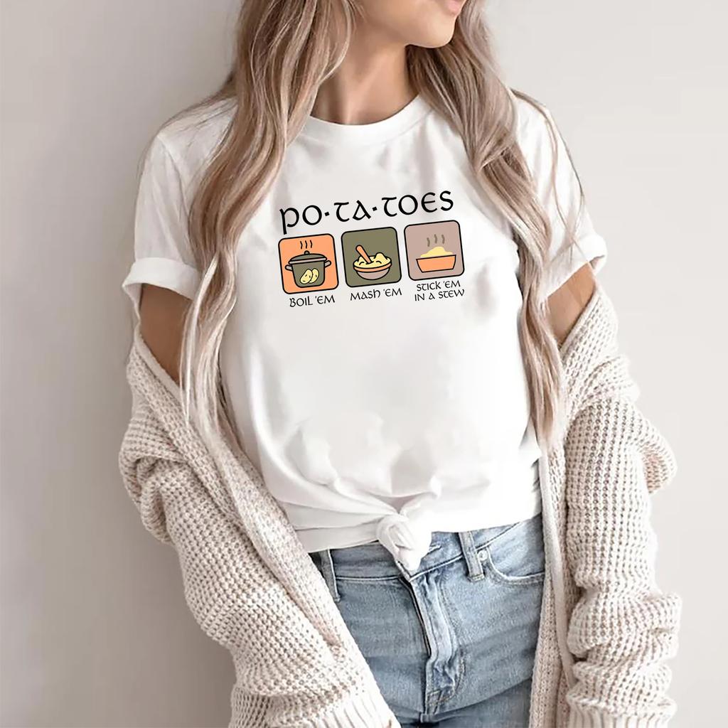 Potatoes Boil Em Mash Em Stick Em In a Stew Lord of the Rings Shirt Cutter Machine Lotr Taters Shirt Hobbit Shirt Bookish Merch