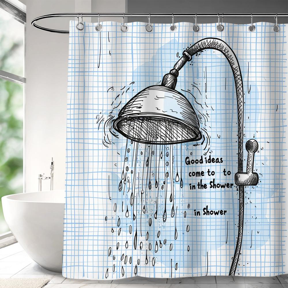 1 pc Modern Minimalist style Shower Curtains With Hooks Bathroom Curtains , Printing Shower Curtain Home Decoration Curtain