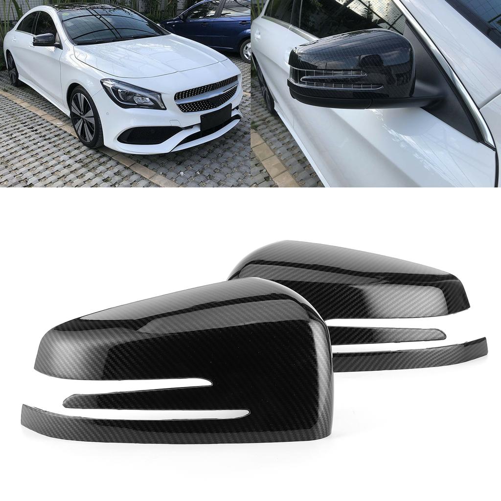 2pcs Side Rearview Mirror Cover Decorative Trim Cap Fit for Mercedes Benz A B C E CLS CLA GLA