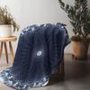 Dark Blue Snowflake Throw Blanket Soft Cozy Warm Throw Blanket for Sofa Bed Decorative Gift