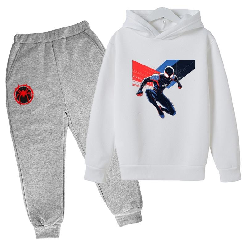 Roupas Infantis Inverno Primavera Moletons com Capuz Masculinos para Meninos (3-13 Anos)Conjuntos Esportivos de Anime Roupas Infantis Blusas+Calças