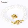 18K Gold Plated Brass Flower Shape Pearl Clasps Connector Fasteners Lock Closure Clasps For Jewelry Making Findings